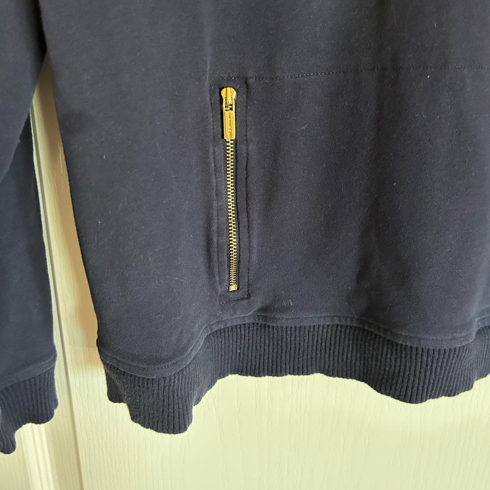 Ralph Lauren Petite navy blue pullover sweatshirt zipper pockets petite large - Picture 2 of 10